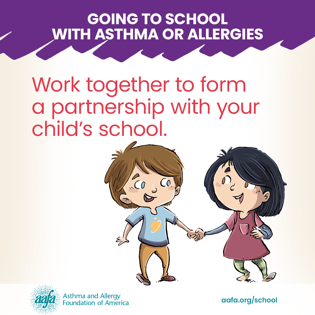 Work with school tip to manage child's asthma and allergies