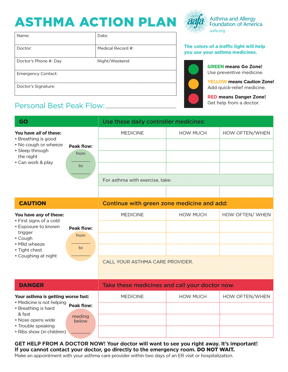 AAFA's asthma action plan
